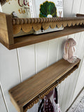 Scalloped wooden shelves